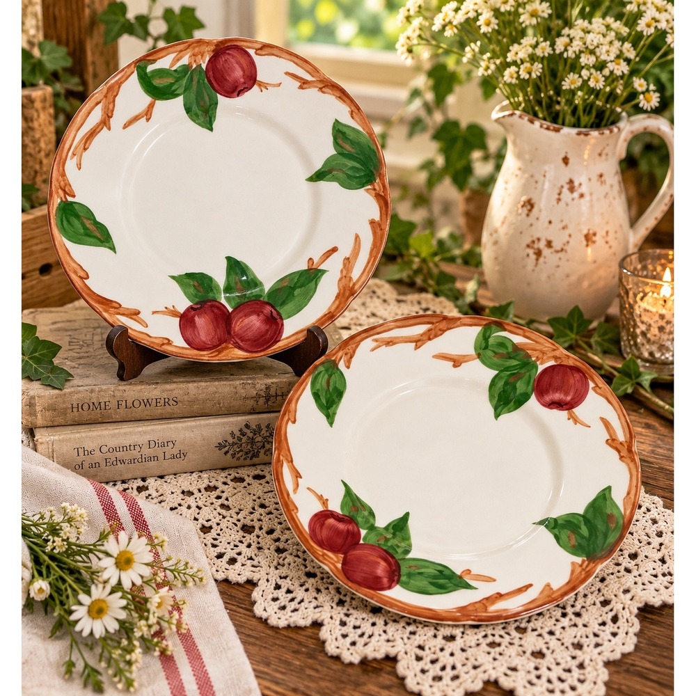 Franciscan Apple Bread and Butter Plates Set of 2 Made in California Vintage